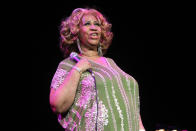 <p>Franklin performs in concert at Radio City Music Hall in New York City in February, 2012. </p>