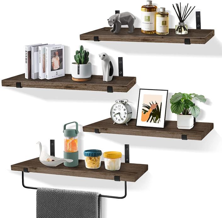 Floating shelves are a cool way to store and display all your favorite knick-knacks. (Source: Amazon)