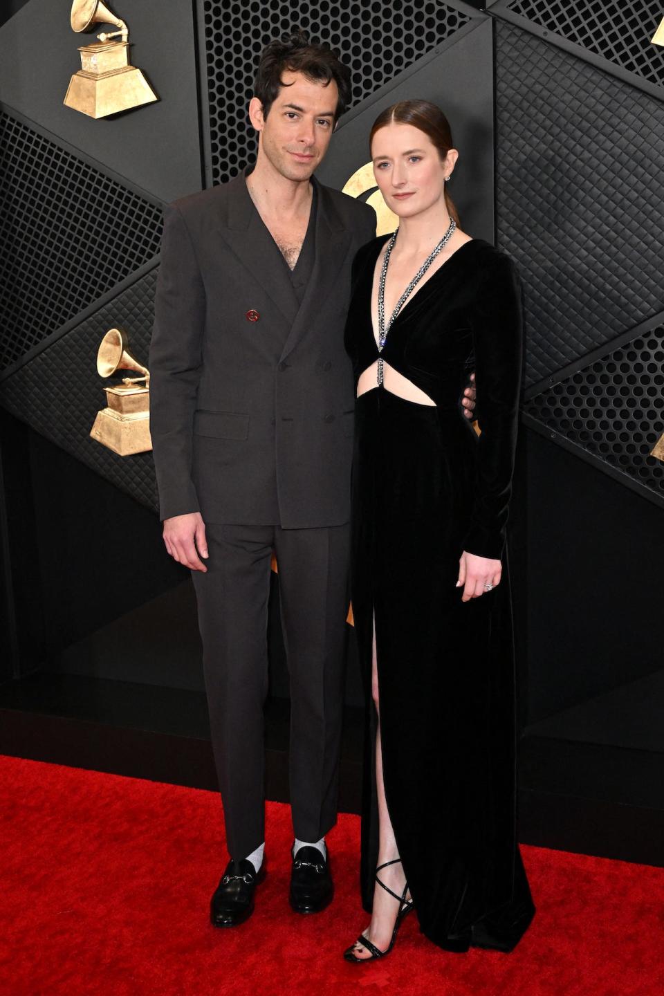 Mark Ronson and Grace Gummer attend the 2024 Grammys.