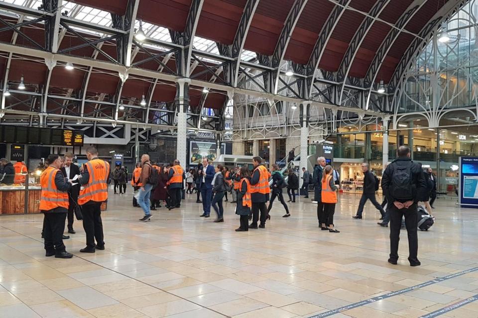 Paddington was almost deserted during the Wednesday morning rush-hour (PA)