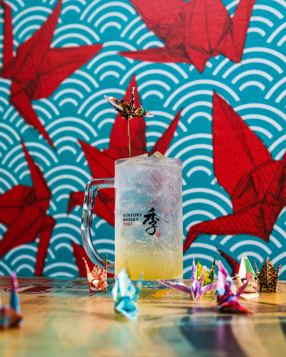 A Japanese highball is served at the newly expanded and relocated Kapow restaurant and bar in Boca Raton.
