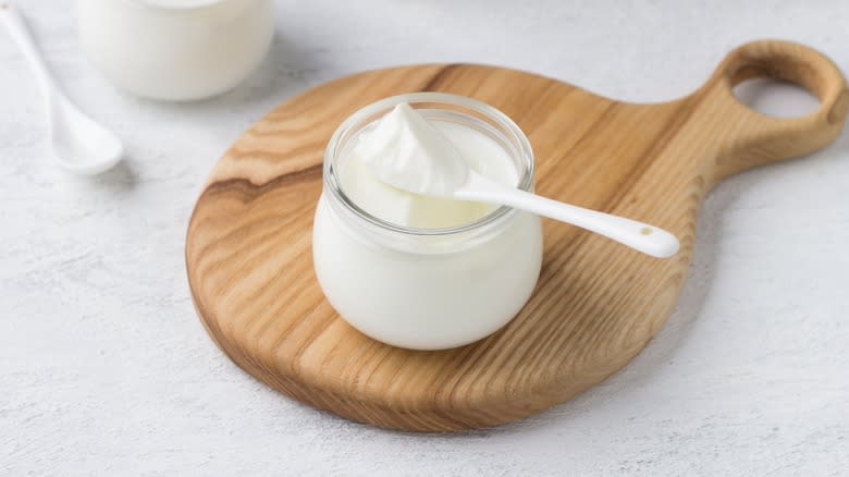 a jar of homemade yogurt