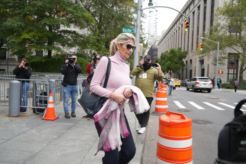 Manhattan, NY — October 18, 2023 -- Nadine Menendez, involved in the bribery case involving Senator Robert Menendez exits the Federal Courthouse in lower Manhattan for a hearing on corruption charges.