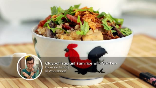 Claypot Fragrant Yam rice with Chicken recipe by home cook Anne Leong