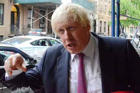 British Foreign Secretary Boris Johnson arrives at a meeting to discuss the Rohingya situation during the United Nations General Assembly in New York City, U.S. September 18, 2017. REUTERS/Stephanie Keith