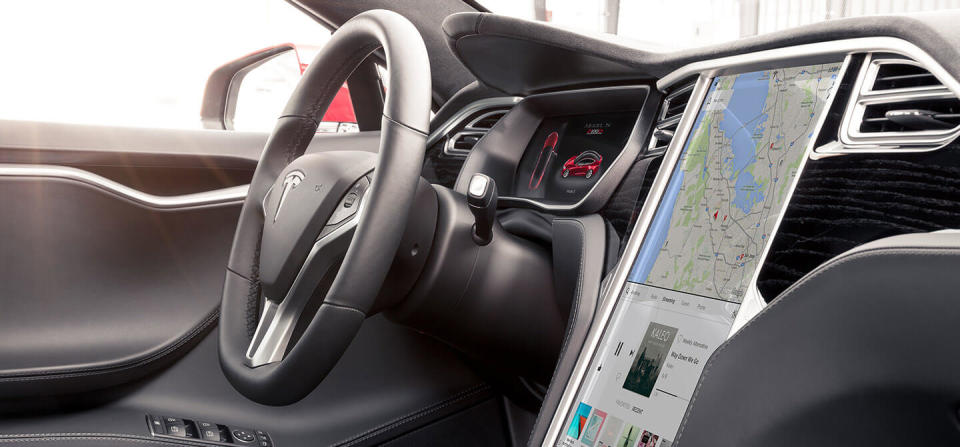 La pantalla de 17 pulgadas del Model S.