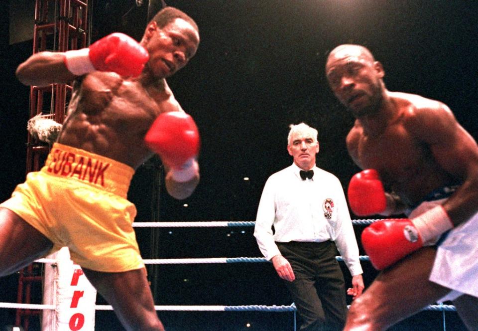 Chris Eubank, left, and Nigel Benn had a bitter feud that raged long after their in-ring battles (Sean Dempsey/PA) (PA Archive)