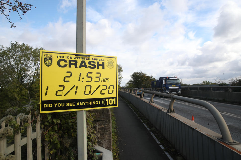 A police witness appeal sign. (PA)