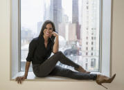 FILE - In this Nov. 19, 2019, file photo, American Ballet Theatre's principal dancer Misty Copeland poses for a portrait in New York. Copeland's new children's book "Bunheads," comes out Tuesday, Sept 29. (Photo by Matt Licari/Invision/AP, File)