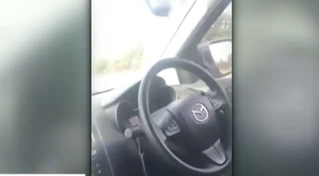 There doesn't seem to be anyone in the driver's seat.  Source: 7 News