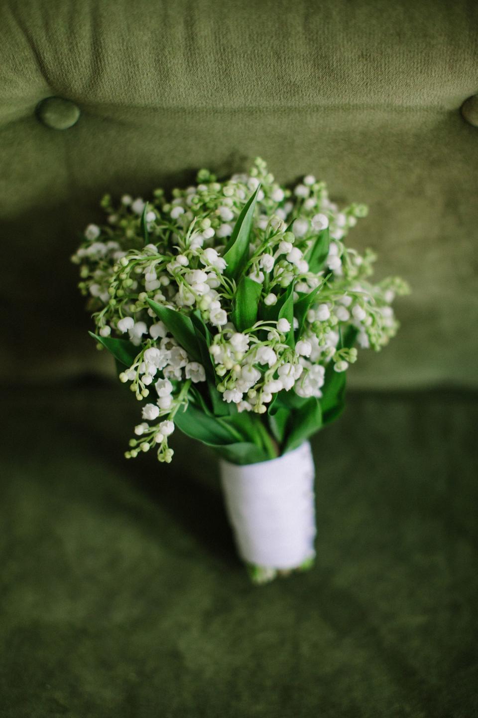 My exquisite bouquet consisted of the loveliest and sweetest Lillies of the Valley (my birth flower) courtesy of McQueens.