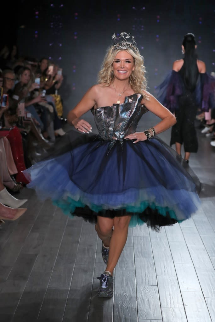 NEW YORK, NEW YORK – SEPTEMBER 10: Tinsley Mortimer walks the runway during Garo Sparo Atelier Runway Show hosted by Klarna STYLE360 NYFW on September 10, 2019 in New York City. (Photo by Thomas Concordia/Getty Images for Style360)