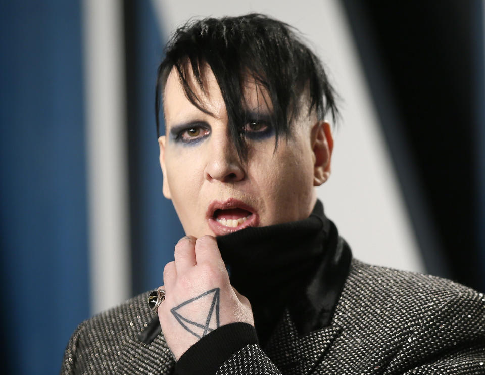 Marilyn Manson attends the Vanity Fair Oscar party in Beverly Hills during the 92nd Academy Awards, in Los Angeles, California, U.S., February 9, 2020.     REUTERS/Danny Moloshok