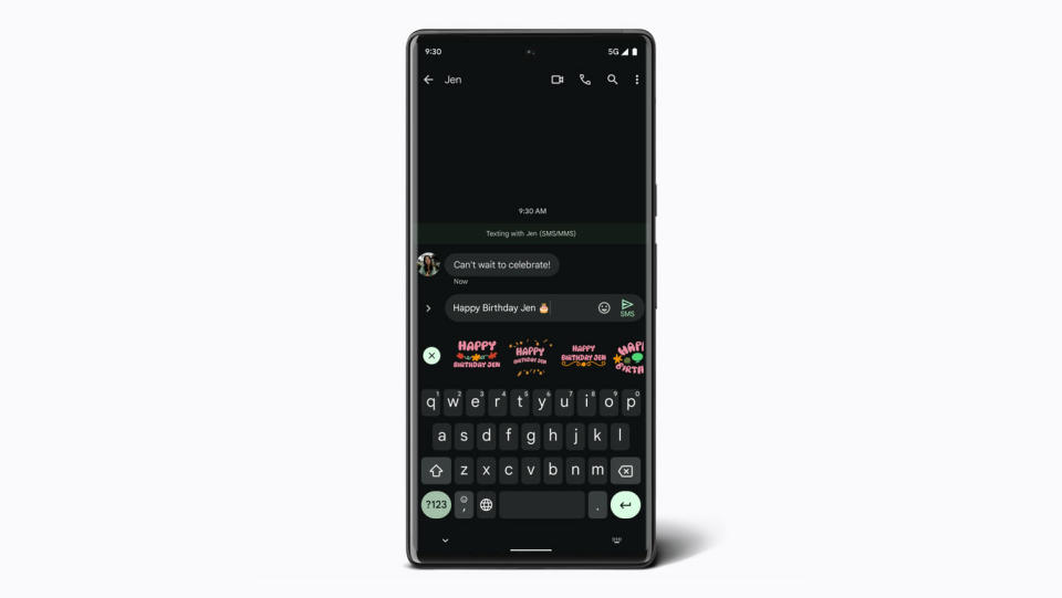 A new feature in Gboard on Pixel phones will allow you to automatically convert text into colorful stickers. 