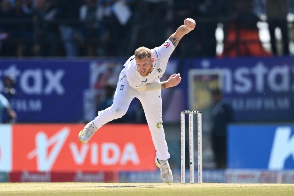 Ben Stokes bowled for the first time following his knee operation in Dharamsala (Getty Images)