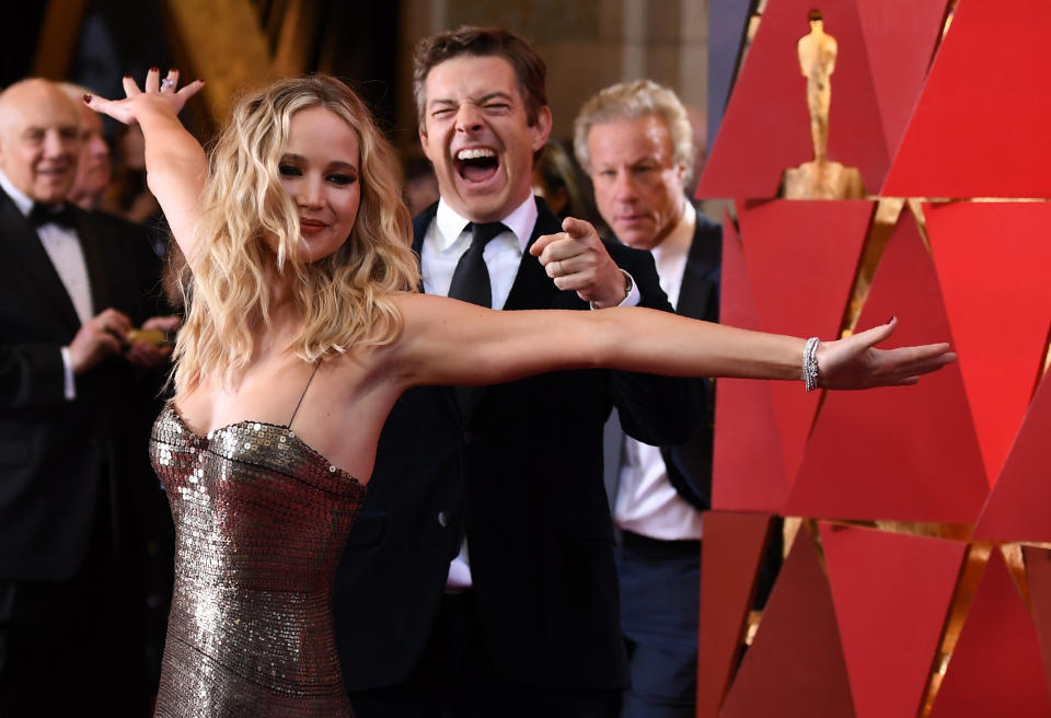 JLaw has arrived! (Photo: ANGELA WEISS via Getty Images)