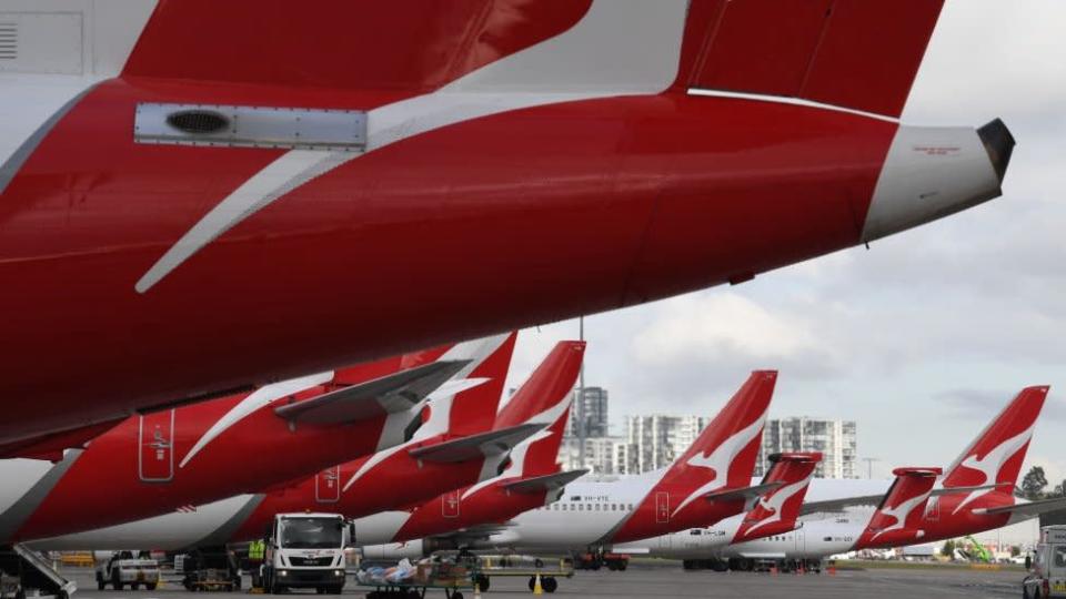Aviones de Qantas en el aeropuerto de Sidney