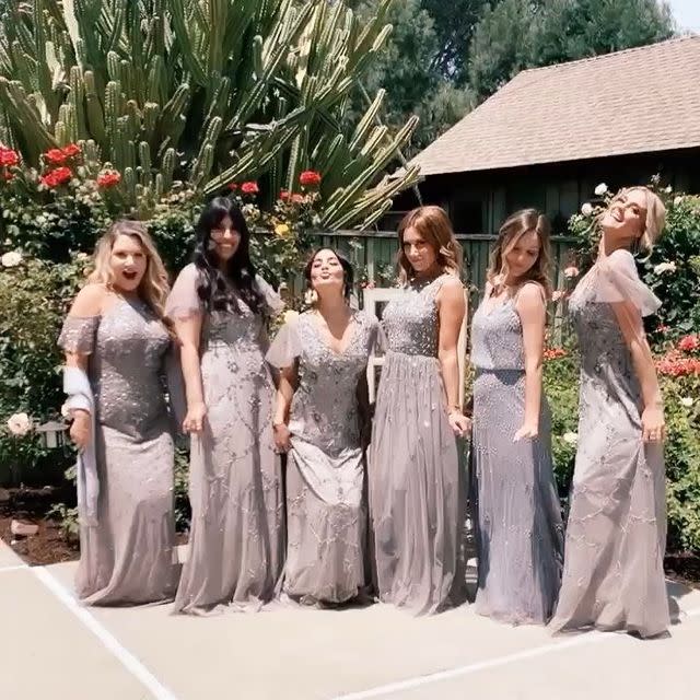 <p>BFFs Vanessa Hudgens and Ashley Tisdale were side-by-side for Kimberly and Brant Daugherty’s wedding in <a href="https://people.com/tv/brant-daugherty-weds-kim-hidalgo-california/" rel="nofollow noopener" target="_blank" data-ylk="slk:June 2019;elm:context_link;itc:0;sec:content-canvas" class="link ">June 2019</a>. The <em>High School Musical </em>stars wore intricately beaded gowns with plenty of sparkle.</p><p><a href="https://www.instagram.com/p/ByvppKil1DL/?utm_source=ig_embed" rel="nofollow noopener" target="_blank" data-ylk="slk:See the original post on Instagram;elm:context_link;itc:0;sec:content-canvas" class="link ">See the original post on Instagram</a></p>