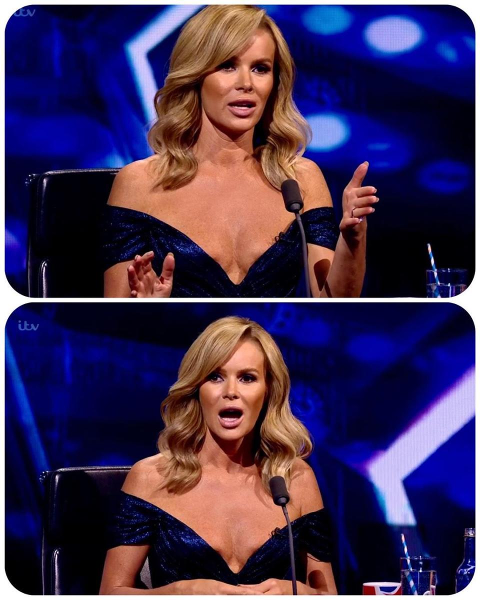 Some viewers thought the 49-year-old's strapless dress revealed a little too much. Photo: ITV.