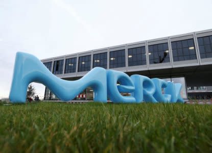 FILE PHOTO: A logo of drugs and chemicals group Merck KGaA is pictured in Darmstadt, Germany January 28, 2016.  REUTERS/Ralph Orlowski