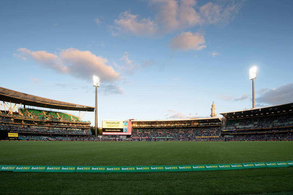 A general view during the Dettol T20 Series cricket match between Australia and India at the Sydney Cricket Ground on December 08, 2020 in Sydney, Australia.