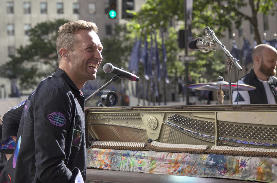 Coldplay frontman Chris Martin couldn't contain his excitement about performing in front of a full house again. (Tyler Essary / TODAY)