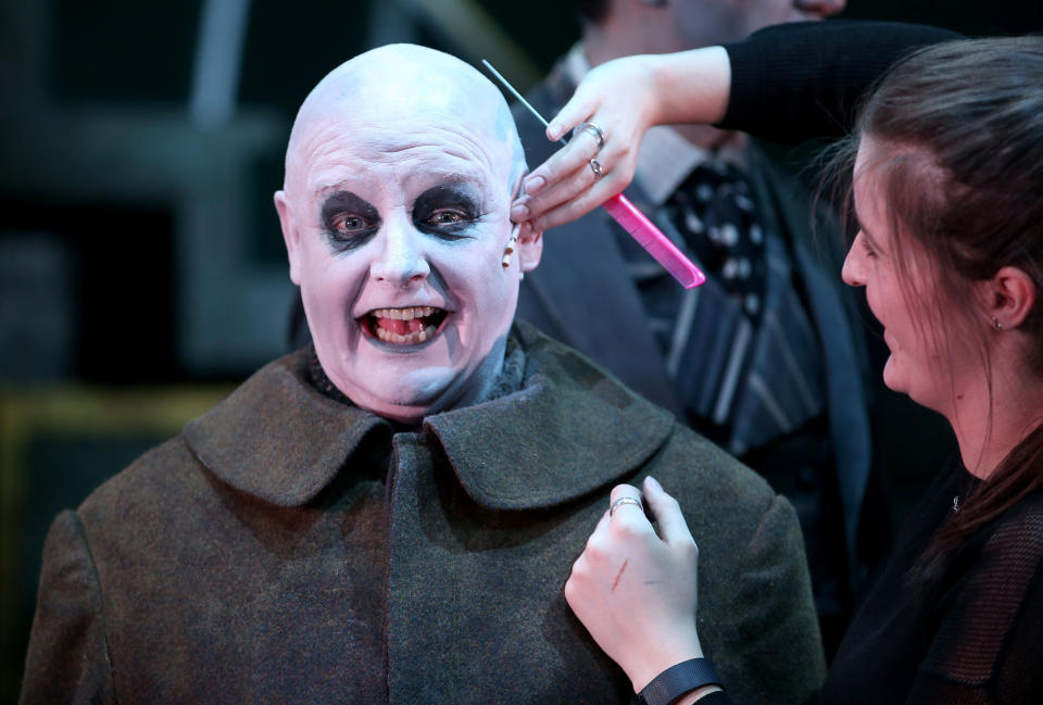 Les Dennis as Uncle Fester, ahead of a dress rehearsal of The Addams Family musical, which makes its UK Premiere at the Festival Theatre in Edinburgh before embarking on a UK tour. (Photo by Jane Barlow/PA Images via Getty Images)