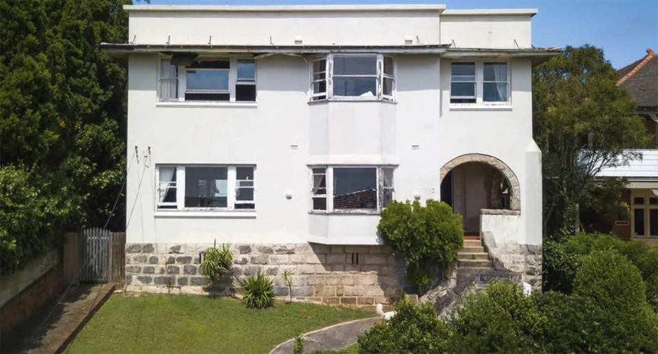 The crumbling Rose Bay home which was last sold in 1974.