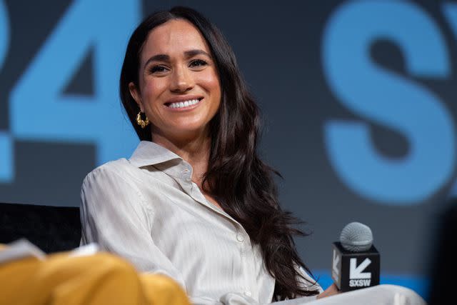 <p>SUZANNE CORDEIRO/AFP via Getty</p> Meghan Markle joins SXSW panel on March 8, 2024