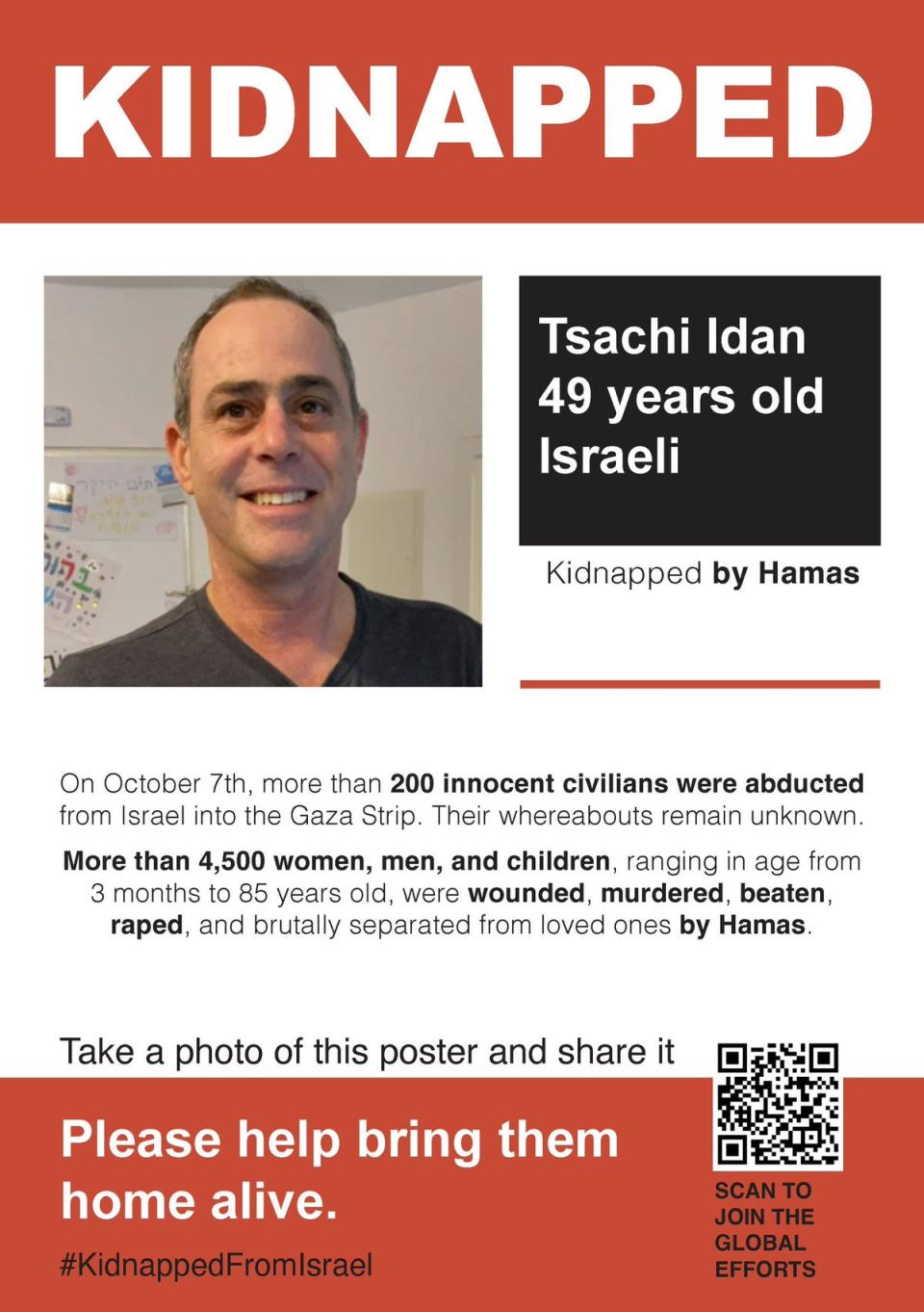 Tsachi Idan is still missing (Supplied)