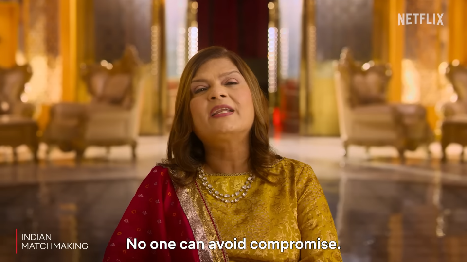 Sima Aunty saying, "No one can avoid compromise"