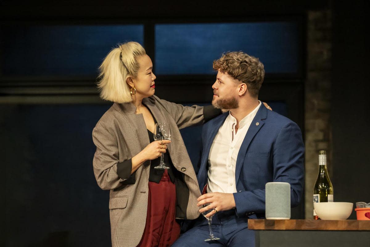 Vera Chok and Jay McGuiness in 2:22 - A Ghost Story
 (Picture: Johan Persson)