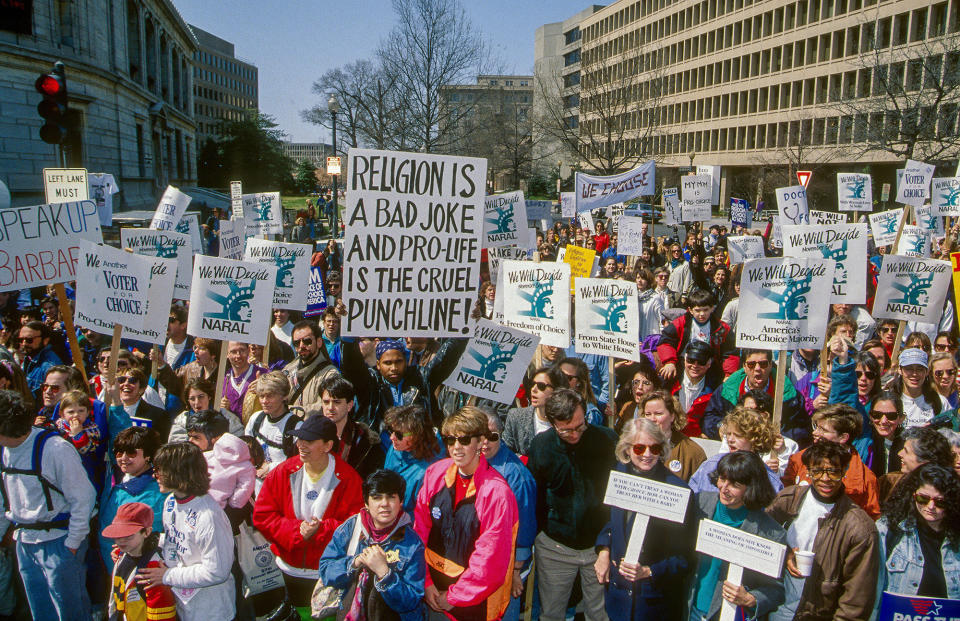 A crowd of demonstrators