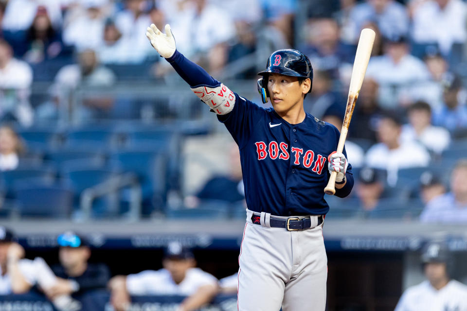 紅襪吉田正尚繳出4支2、4打點的成績。（MLB Photo by Bob Kupbens/Icon Sportswire via Getty Images）