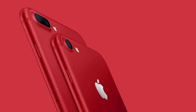 The Product (RED) iPhone 7 is the most stunning color yet. Credit: Apple