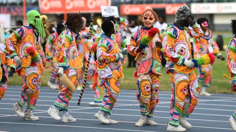 Artists performing during the closing ceremony of the 13th African Games at the University of Ghana stadium in Accra on March 23, 2024.