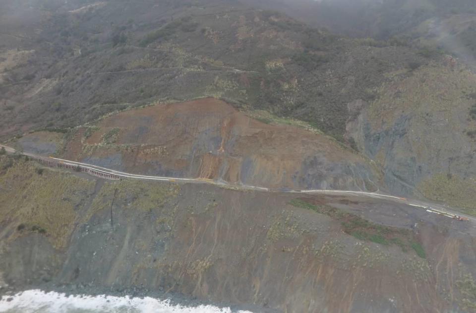 Paul’s Slide, located about 22 miles north of the border between Monterey and San Luis Obispo counties, is one of three major landslides blocking Highway 1.