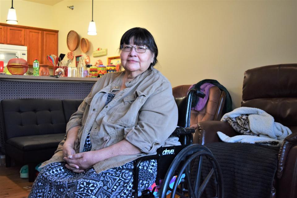 68-year-old Pamela Byrd, with Hopi and Sioux tribe roots, in her home at the Flandreau Reservation on Wednesday, November 17th, 2021.