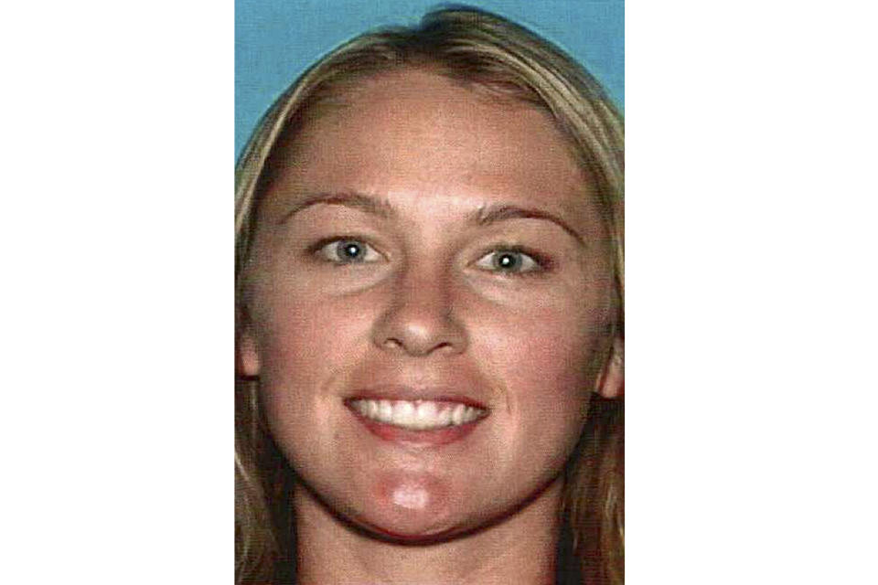 FILE - This undated file photo released by the Vallejo Police Department shows Denise Huskins. Huskins, who was kidnapped from her boyfriend’s Northern California home and released two days later and whose case was first dismissed as a hoax by law enforcement, is generating renewed attention as the subject of a new Netflix documentary. (Vallejo Police Department via AP, File)