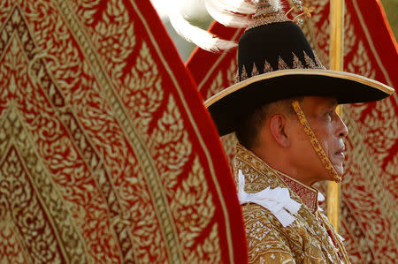 Thailand's newly crowned King Maha Vajiralongkorn is seen during his coronation procession, in Bangkok, Thailand May 5, 2019. REUTERS/Jorge Silva