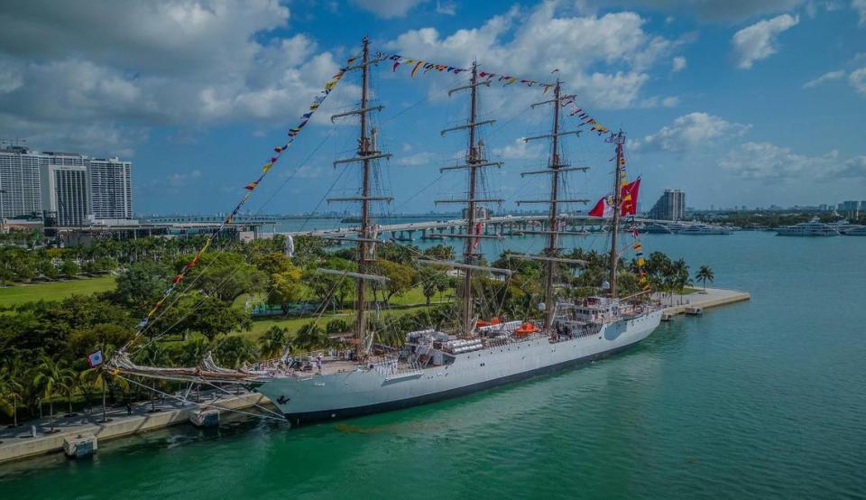 The B.A.P. Unión — a colossal, four-masted flagship of Peru’s Navy — arrives early Wednesday at Maurice Ferré Park in Miami. Free tours are available now through Sunday.
