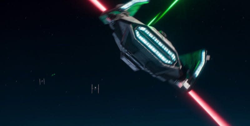 Lightsaber spaceship, oh yeah. 