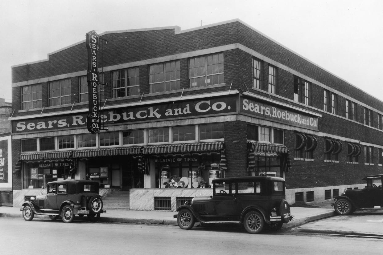 A Photograph of the Store Front for Sears, Roebuck and Co in El Paso, Texas circa 1940.