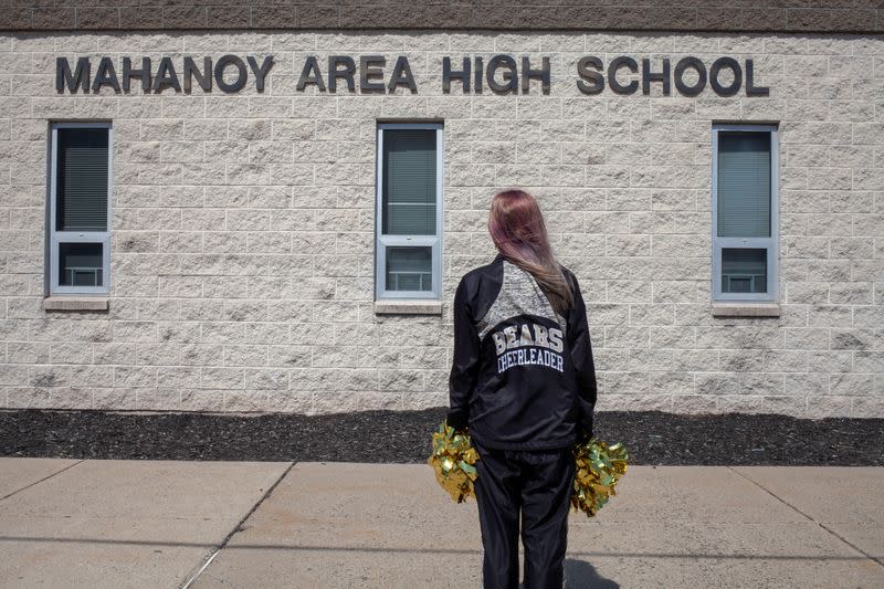 Levy, a former cheerleader at Mahanoy Area High School, poses in an undated photograph