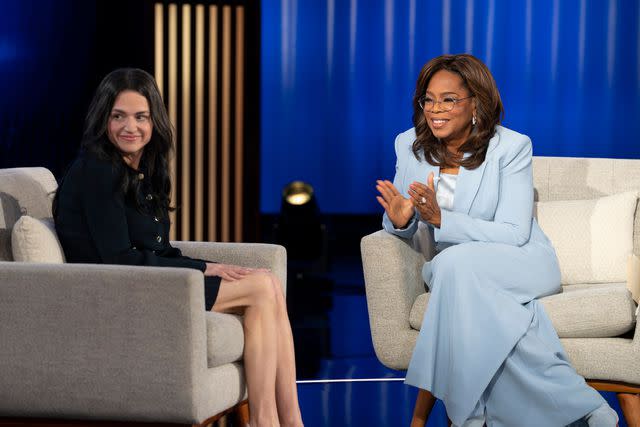 <p>Disney/Eric McCandless</p> Amy Kane (left) and Oprah Winfrey