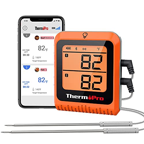 ThermoPro Wireless Meat Thermometer of 500FT, Bluetooth Meat Thermometer for Smoker Oven, Grill…