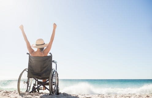   <span class="attribution"><a class="link " href="https://www.shutterstock.com/image-photo/wheelchair-woman-sitting-arms-on-beach-442169896" rel="nofollow noopener" target="_blank" data-ylk="slk:Shutterstock/wavebreakmedia;elm:context_link;itc:0;sec:content-canvas">Shutterstock/wavebreakmedia</a></span>