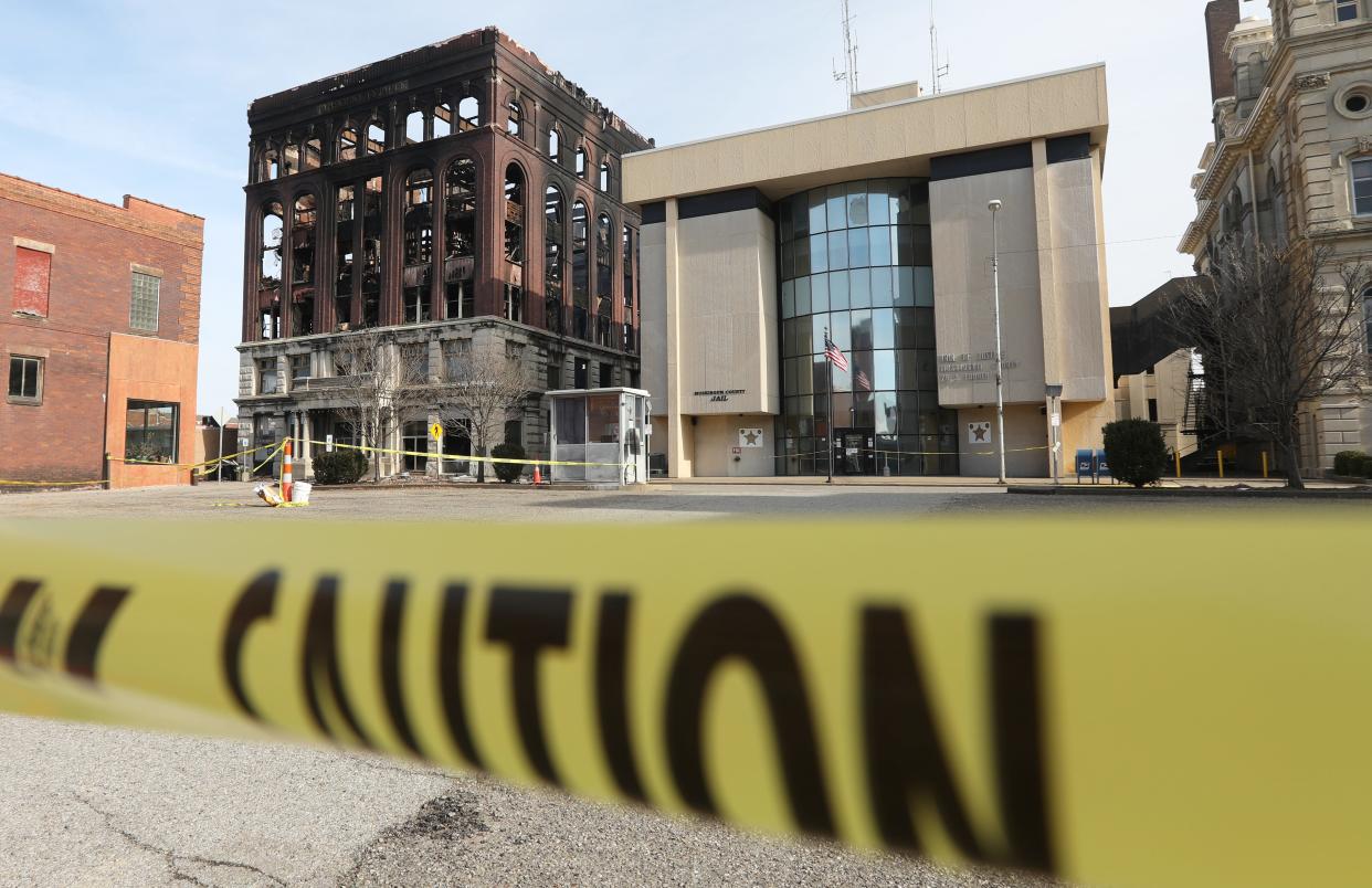 More than a week after the burning, the Zanesville Masonic Temple fire continues to flare up. Firefighters are monitoring the site 24/7 to knock down any blazes. The changing weather remains a concern for the remaining dilapidated structure.