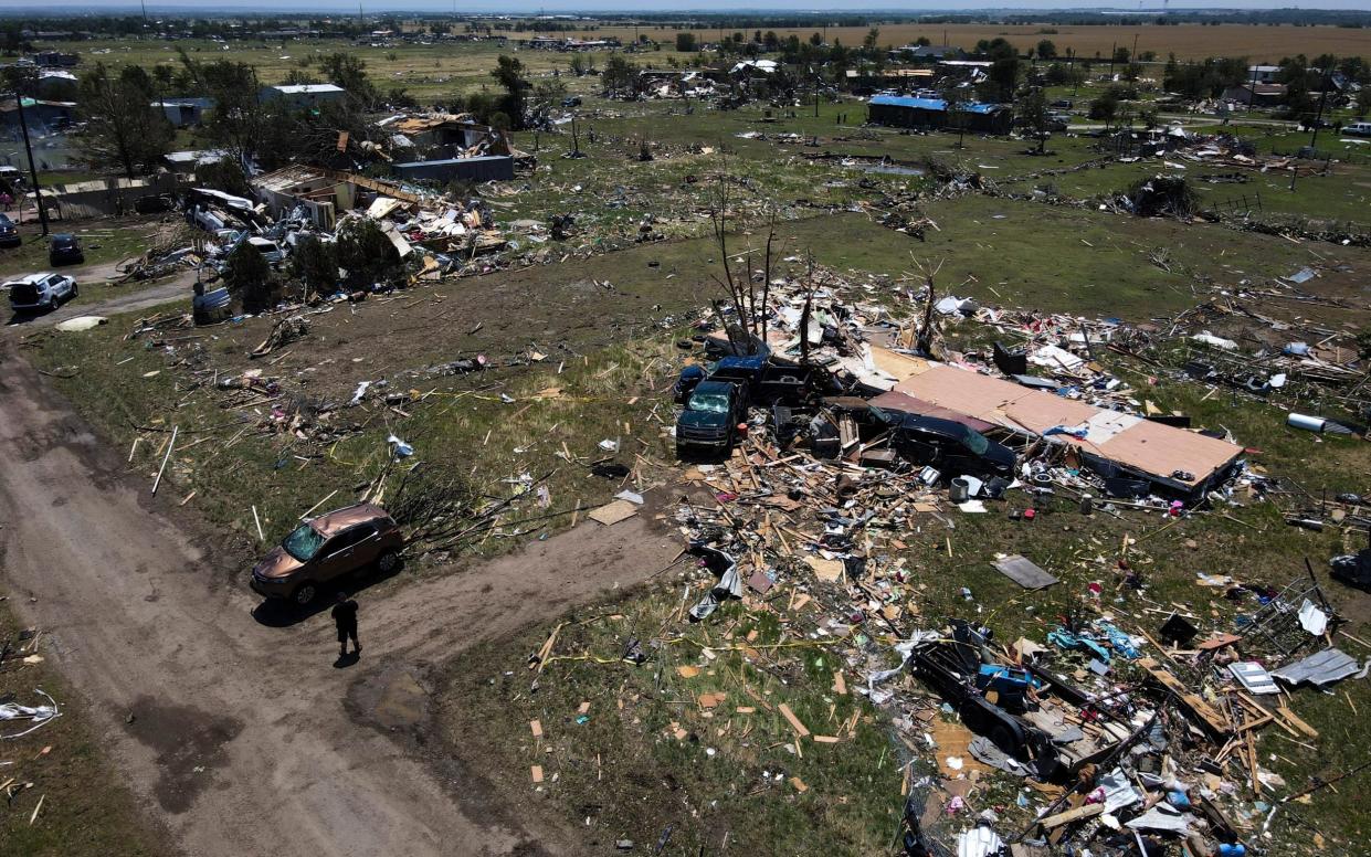 Powerful storms left a wide trail of destruction across northern Texas