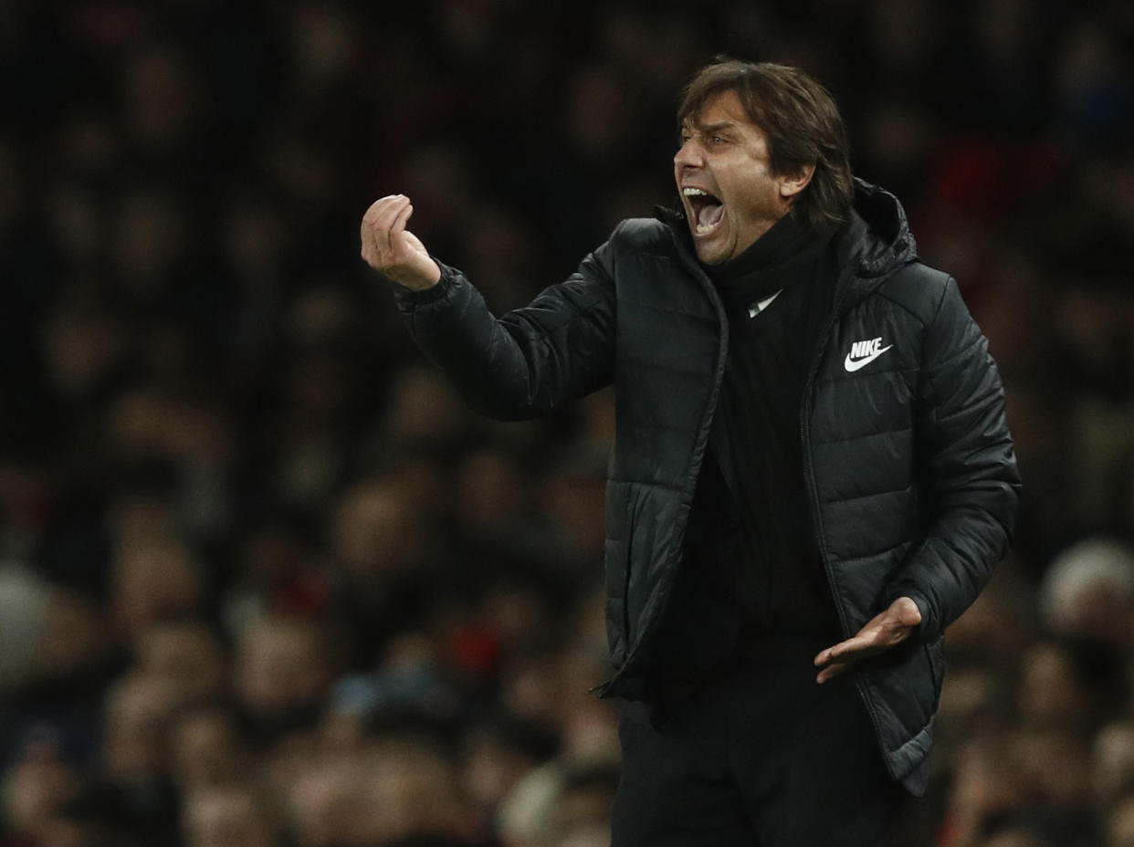 Antonio Conte called Chelsea an “austerity program” as part of a postgame rant following the draw against Arsenal. (EFE)